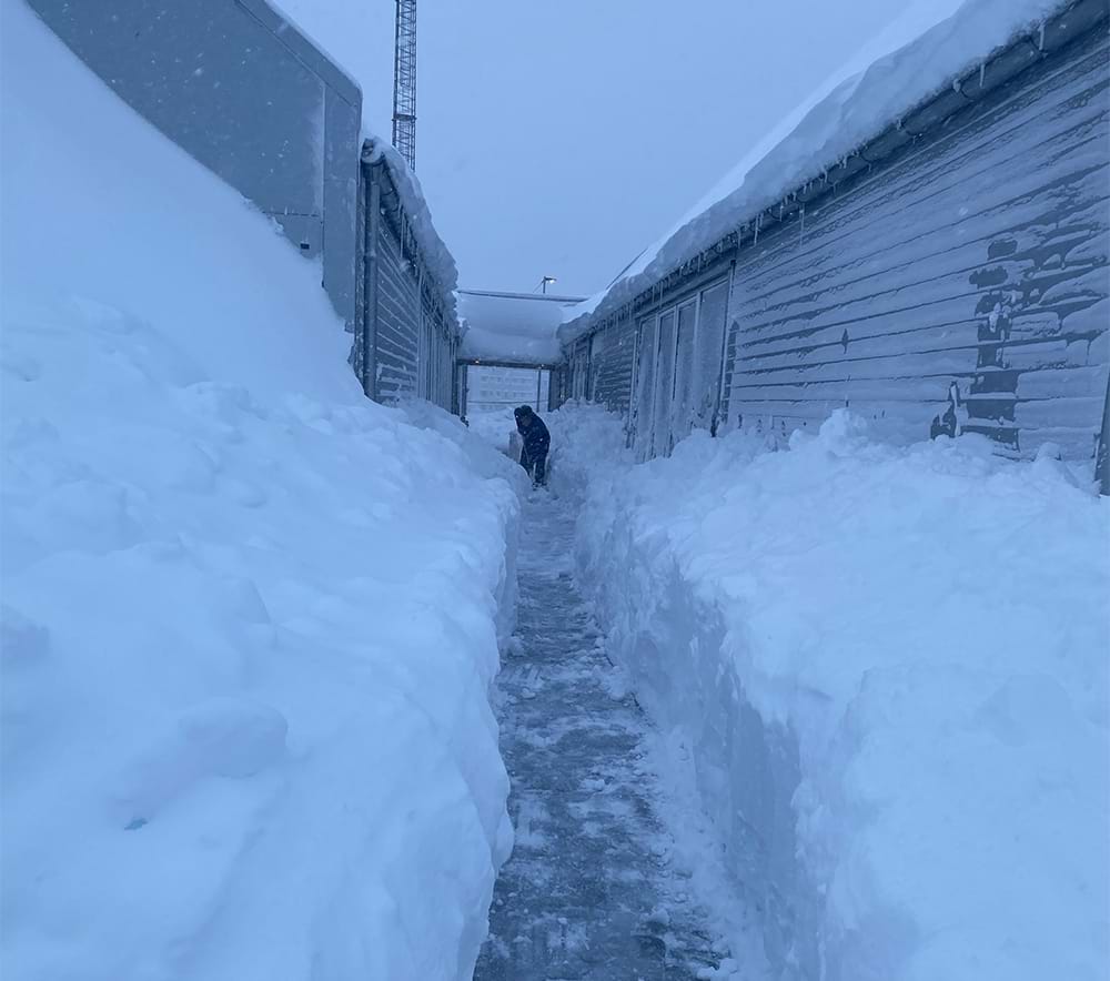 Bilde av sn&#248; i Kristiansand.