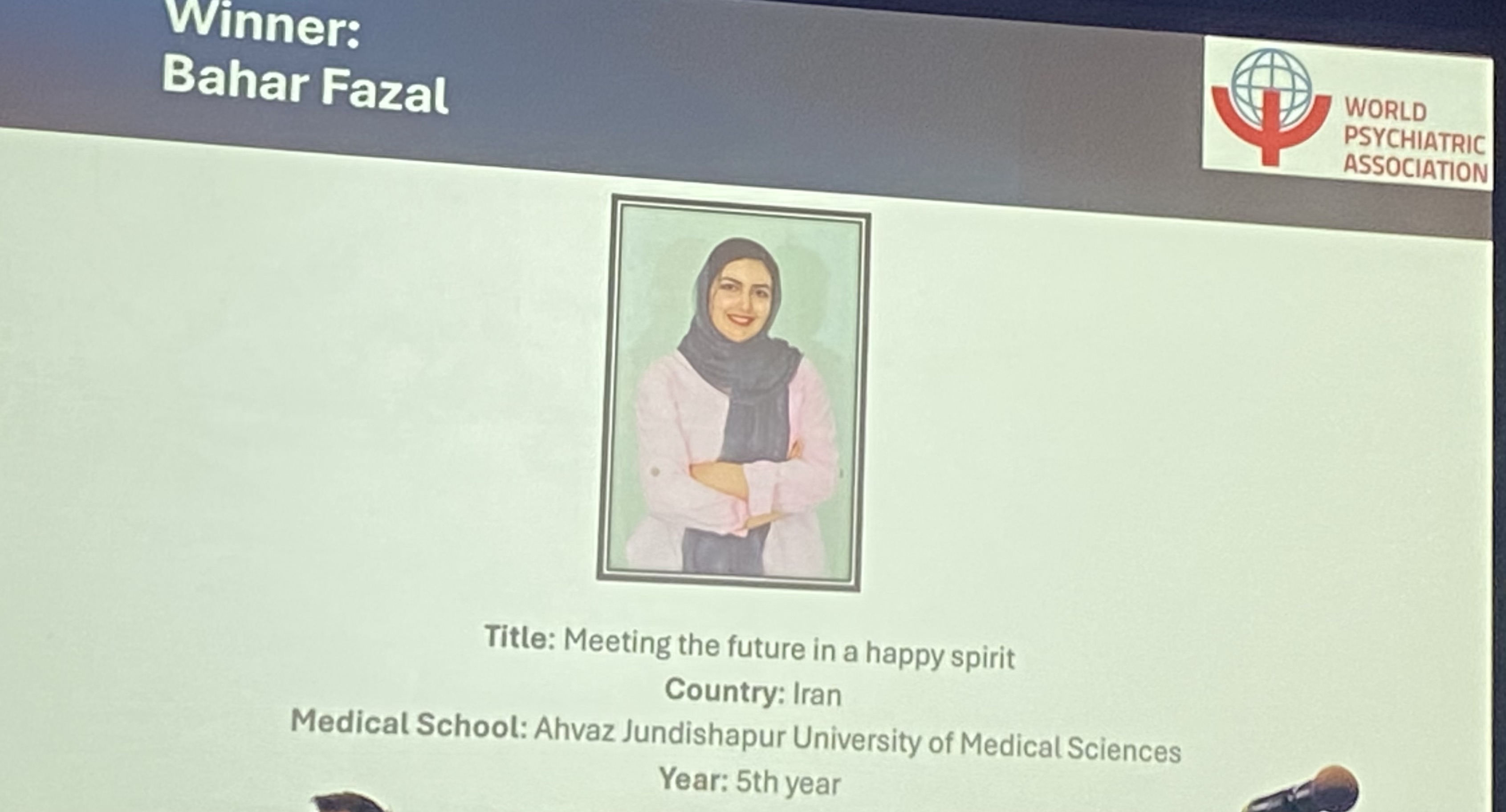 Bilde av en slide med vinneren av en konkurranse.