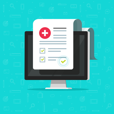 Datamaskin med et skjema. Illustrasjon: IStockphoto.com/vladwel