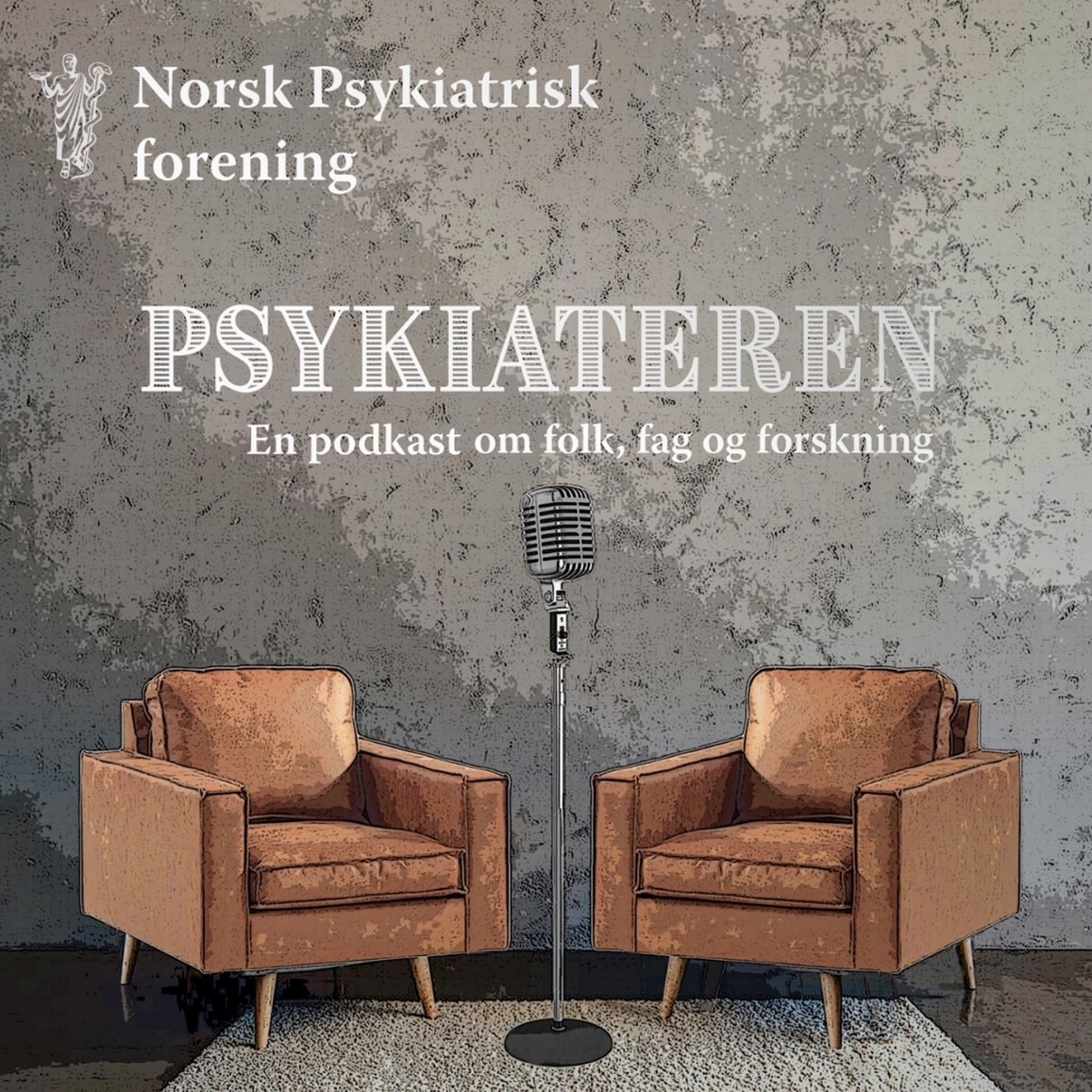 Plakat med to stoler og en mikrofon. Kilde: Norsk psykiatrisk forening