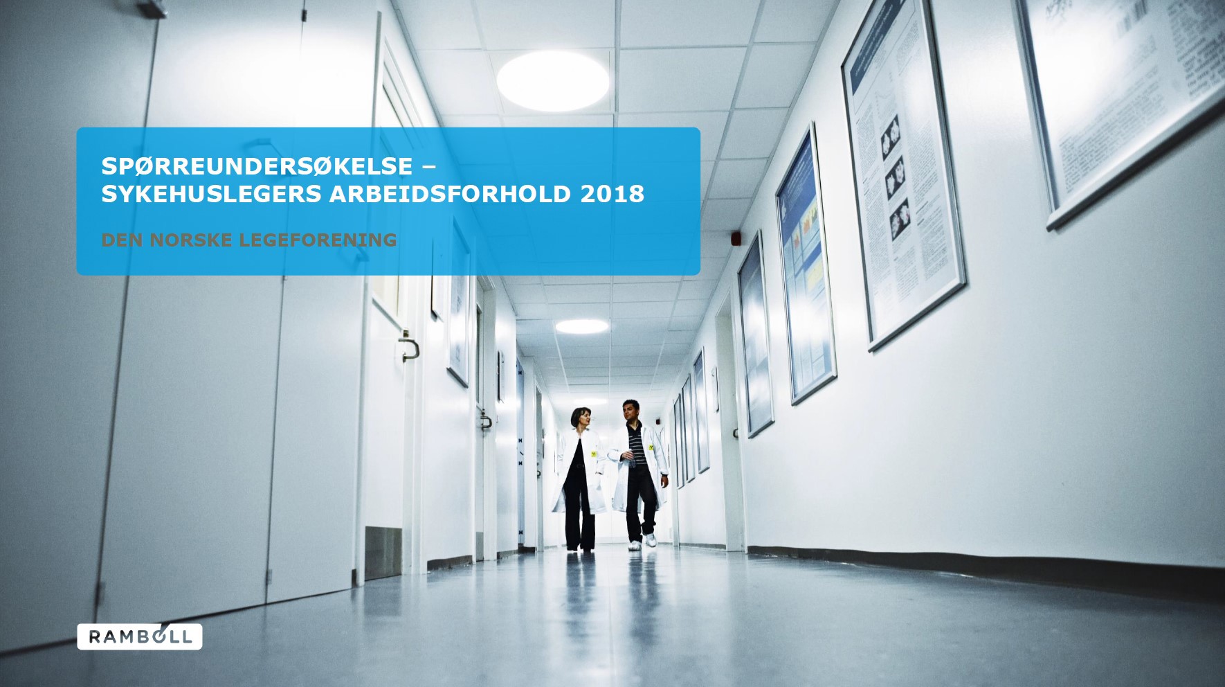 Forside av rapporten SYKEHUSLEGERS ARBEIDSFORHOLD 2018