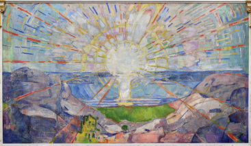 Bilde av Edvard Munch sitt meget kjente verk "The Sun". 