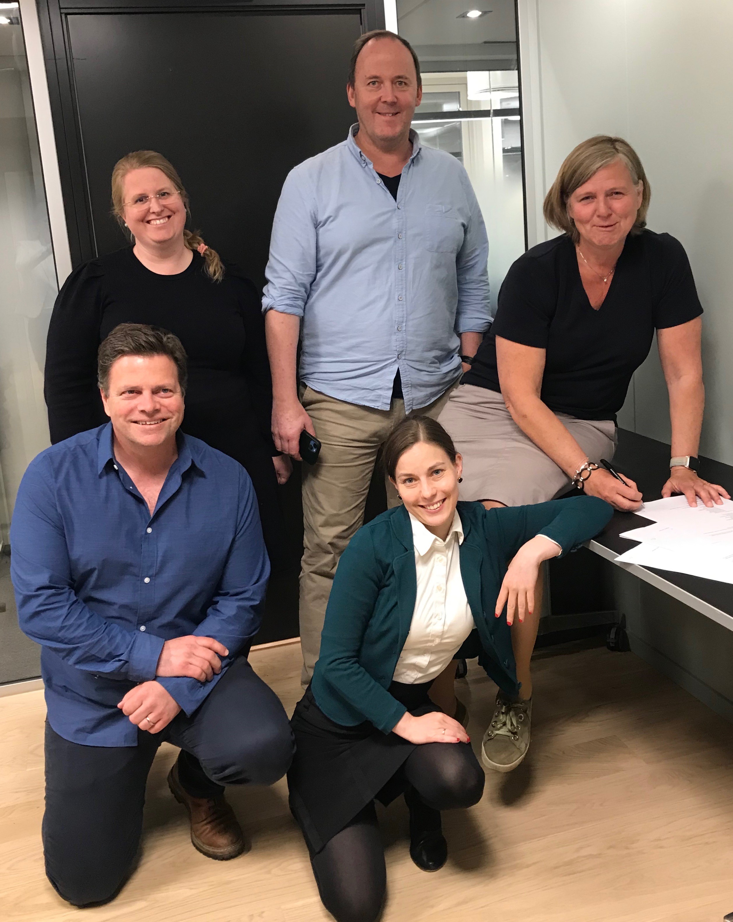 Forhandlingsdelegasjonen besto av b.v. Ingeborg Henriksen (Ylf), Geir Arne Sunde (Of), Anne-Karin Rime, St&aring;le Clementsen (Of) og Kristin Utne (Ylf).