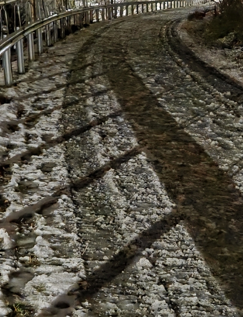 Spor i veien. Foto: Jon Ørstavik