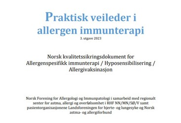 Skjermbilde fra den praktiske veilederen i allergen immunterapi