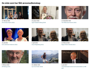 Tidligere æresmedlemmer i NBF