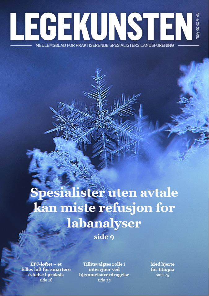 Bilde av forsiden til Legekunsten nummer 4, 2025