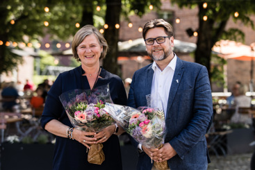 Legeforeningens nye president Anne-Karin Rime og Den nye visepresidenten Nils Kristian Klev. Foto: Thomas B. Eckhoff