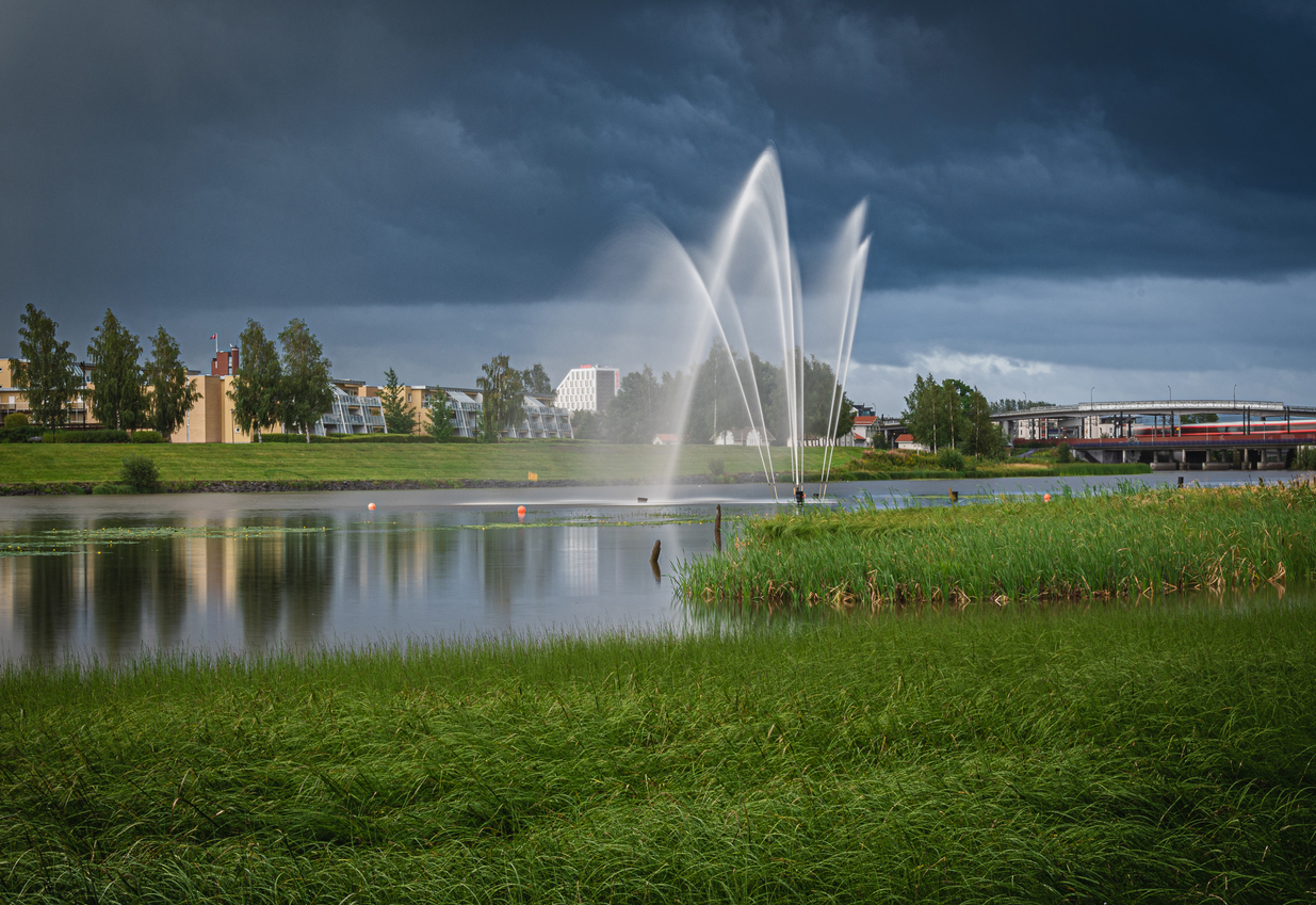 Fontene i Nitelva ved Lillestrøm sentrum. Foto: Istockphoto.com