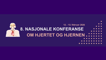 En banner med påskriften 8. nasjonale konferanse om hjertet og hjernen.