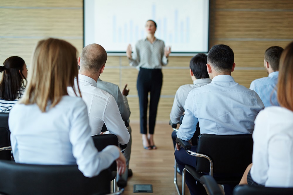 Bilde av folk som holder seminar