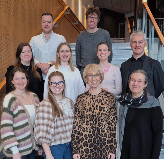 NorPrem gruppen for prosjekt i KI: nederste til øverst, venstre til høyre: Eilin (Ahus), Karoline Natalia (OUS), Inger Nina (OUS), Sabine (Haukeland US), Emma (Stavanger US), Oda (OUS), Bettina (Vestre Viken), Sveinung (UNN), Einar (Sykehusinnkjøp), Pål (Sykehuset i Vestfold). Foto: Privat