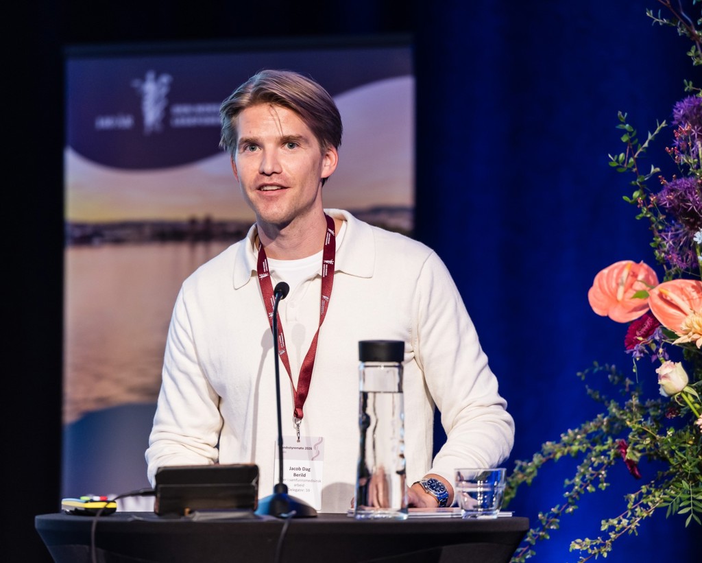 bilde av Jacob Dag Berild på  talerstolen