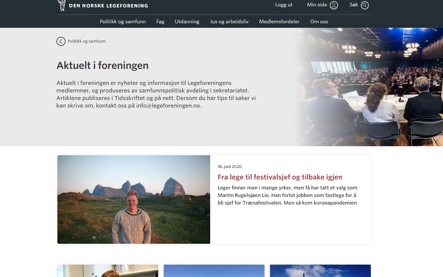 Skjermdump: legeforeningen.no 